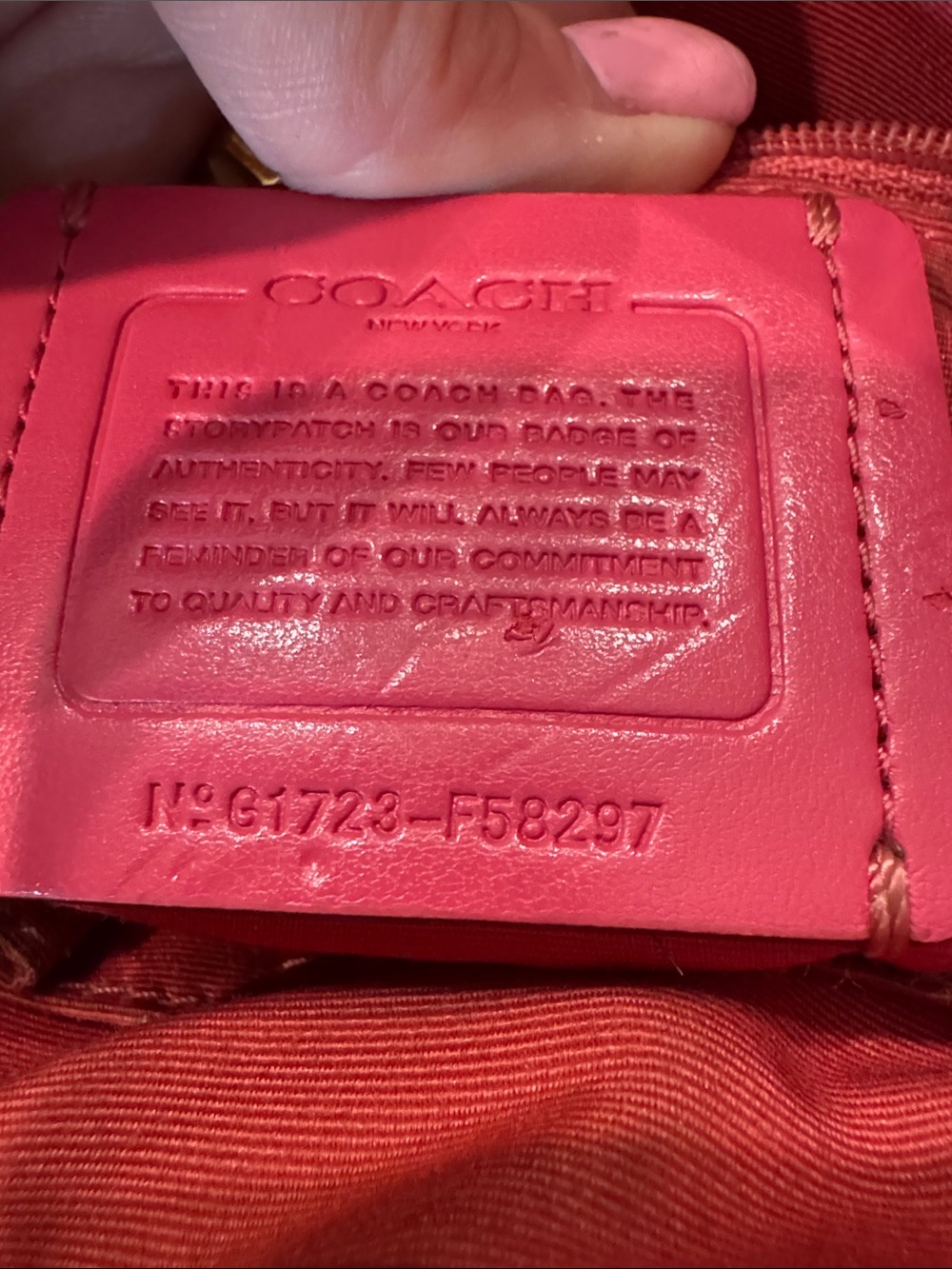 Coach Brown Signature Crossbody with Pink Trim - Picture 2 of 13